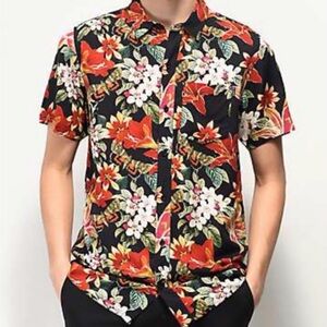 Empyre Tropical Black and Red Men's Shirt XL